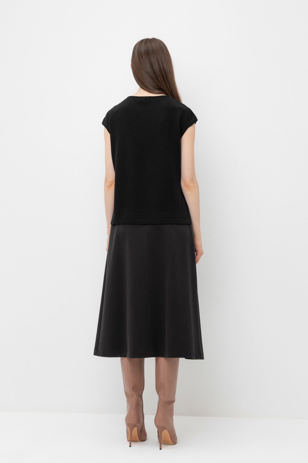 Юбки женские для мам, артикул: ЕВТ 7019, цвет: черный, фото 4