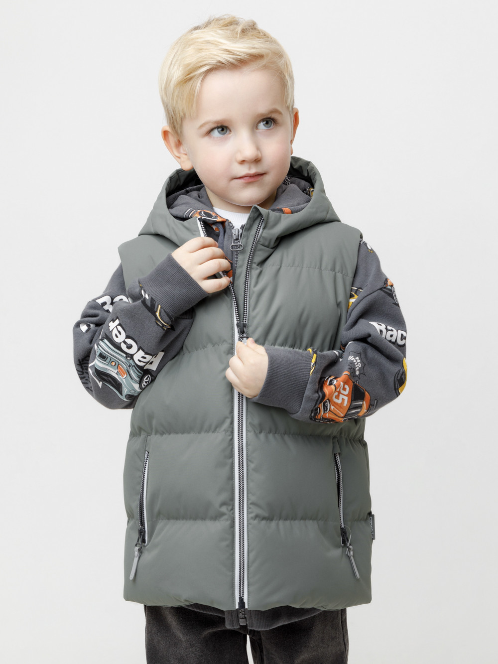 Жилеты для мальчика, артикул: ВК 35022/4 ГР (98-128), цвет: хаки, фото 4