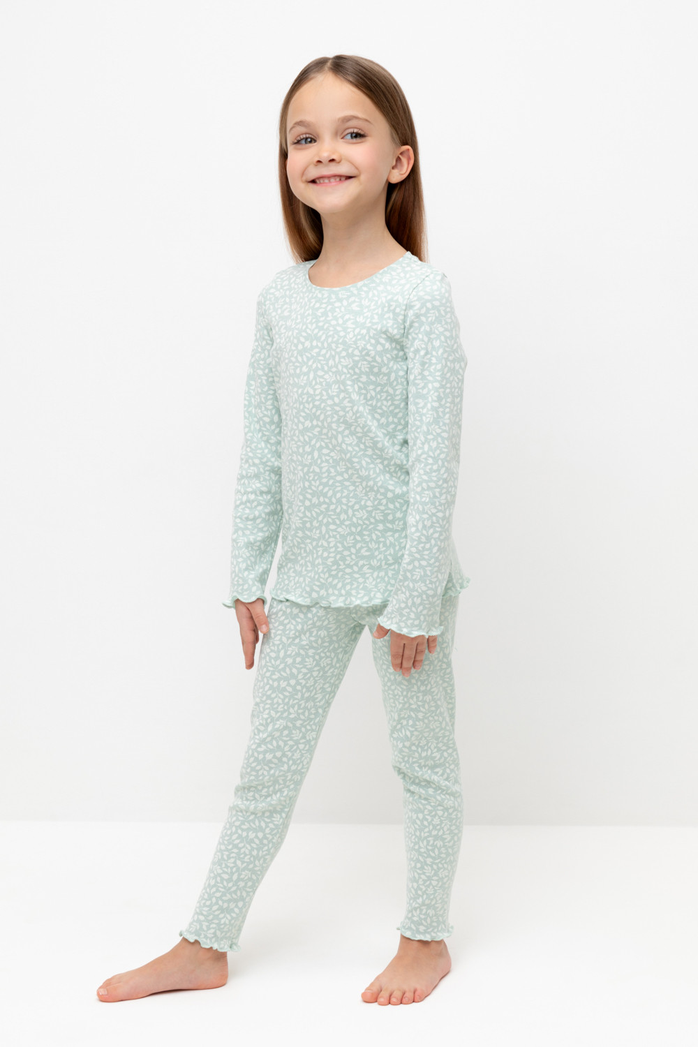 Пижама для девочки, артикул: К 1618, цвет: голубой, фото 4