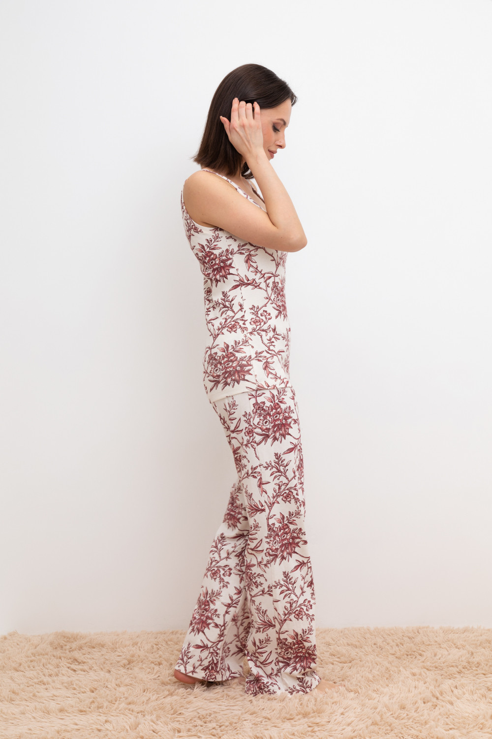 Брюки для дома для мам, артикул: Е 40046, цвет: светло-розовый, фото 4