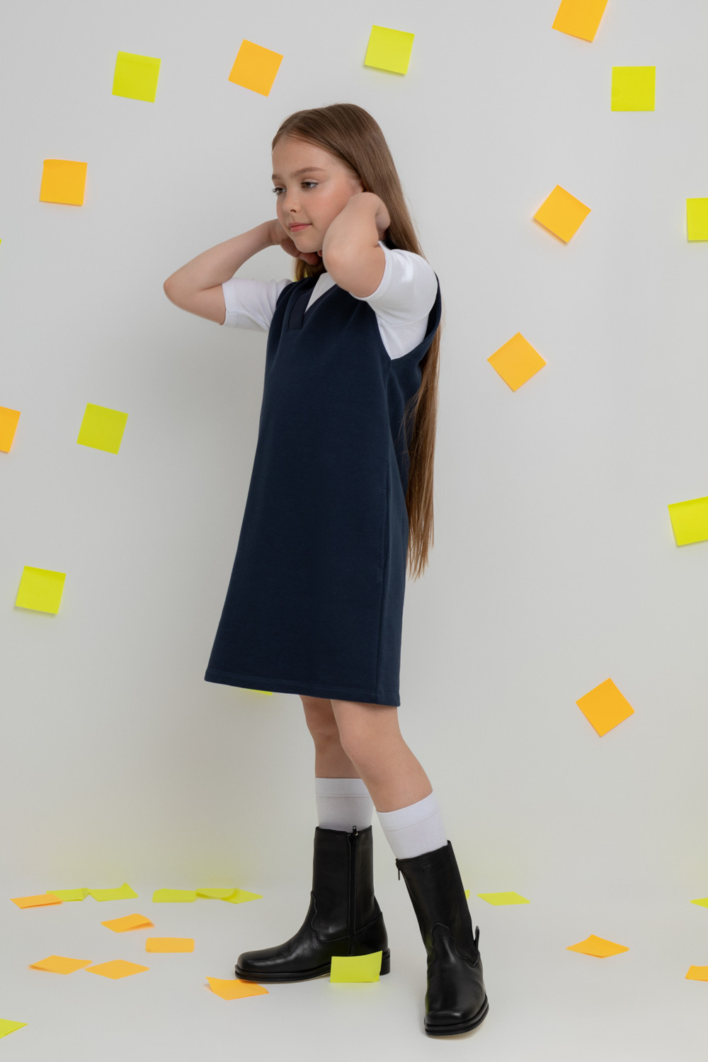 Платье для девочки, артикул: К 5817, цвет: синий, фото 4