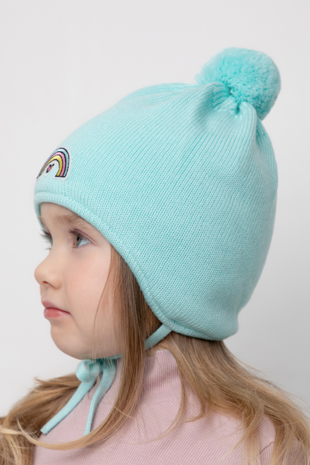 Шапка для девочки, артикул: КВ 20292/ш, цвет: бирюзовый, фото 4