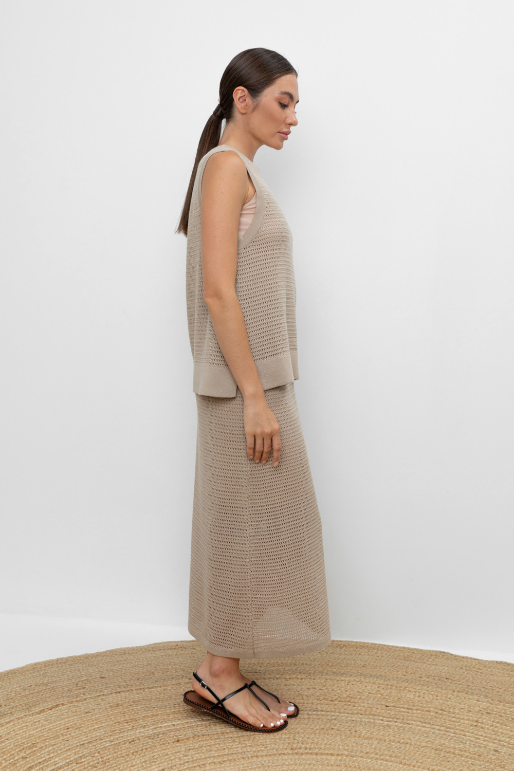 Юбки женские для мам, артикул: ЕВ 733, цвет: бежевый, фото 4