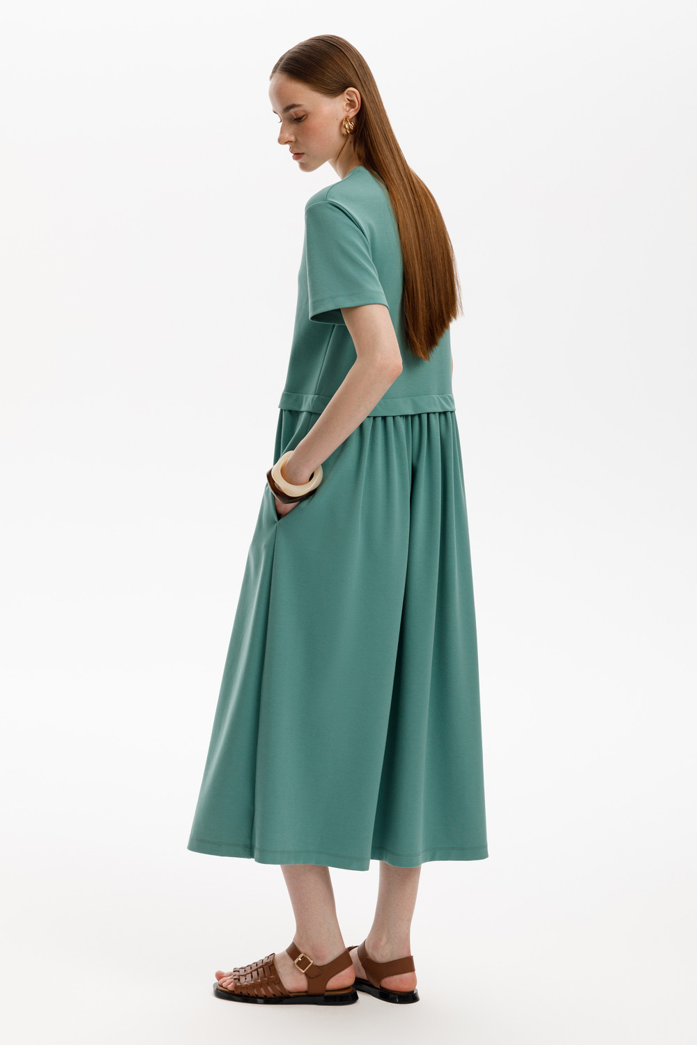 Платья женские для мам, артикул: ЕВТ 5086, цвет: зеленый, фото 4