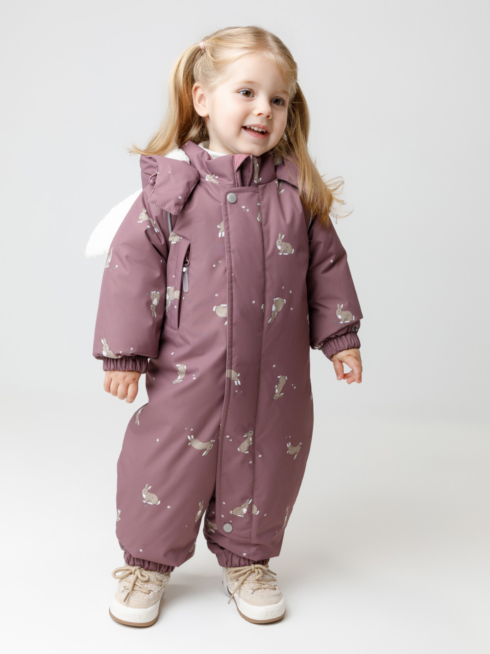 Комбинезоны утепленные для девочки, артикул: ВК 60131/н/3 УЗГ, цвет: бежевый, фото 4