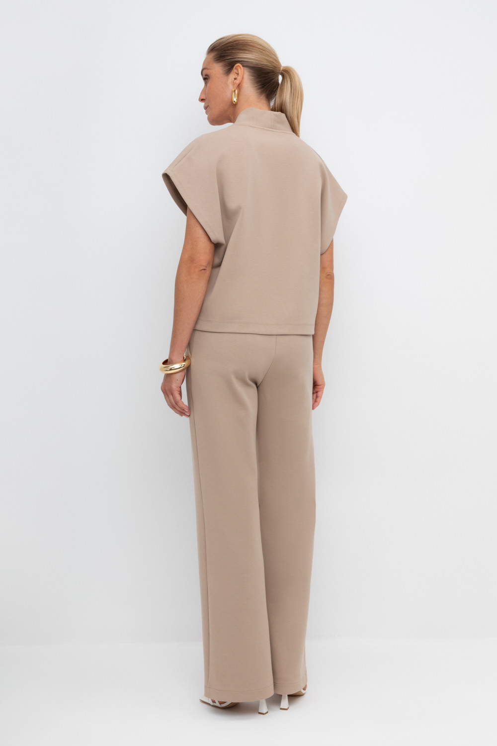 Брюки женские для мам, артикул: ЕВТ 4142, цвет: бежевый, фото 4