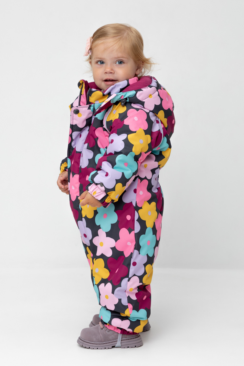 Комбинезоны утепленные для девочки, артикул: ВК 60032/н/47 Ал, цвет: серый, фото 4