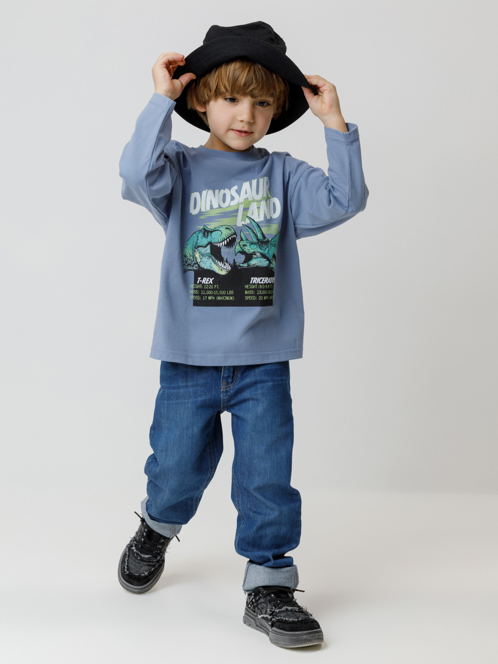 Лонгсливы для мальчика, артикул: КР 302256, цвет: синий, фото 4