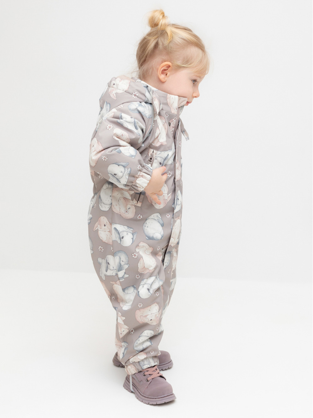 Комбинезоны утепленные для девочки, артикул: ВК 60085/н/55 Ал, цвет: кофейный, фото 4