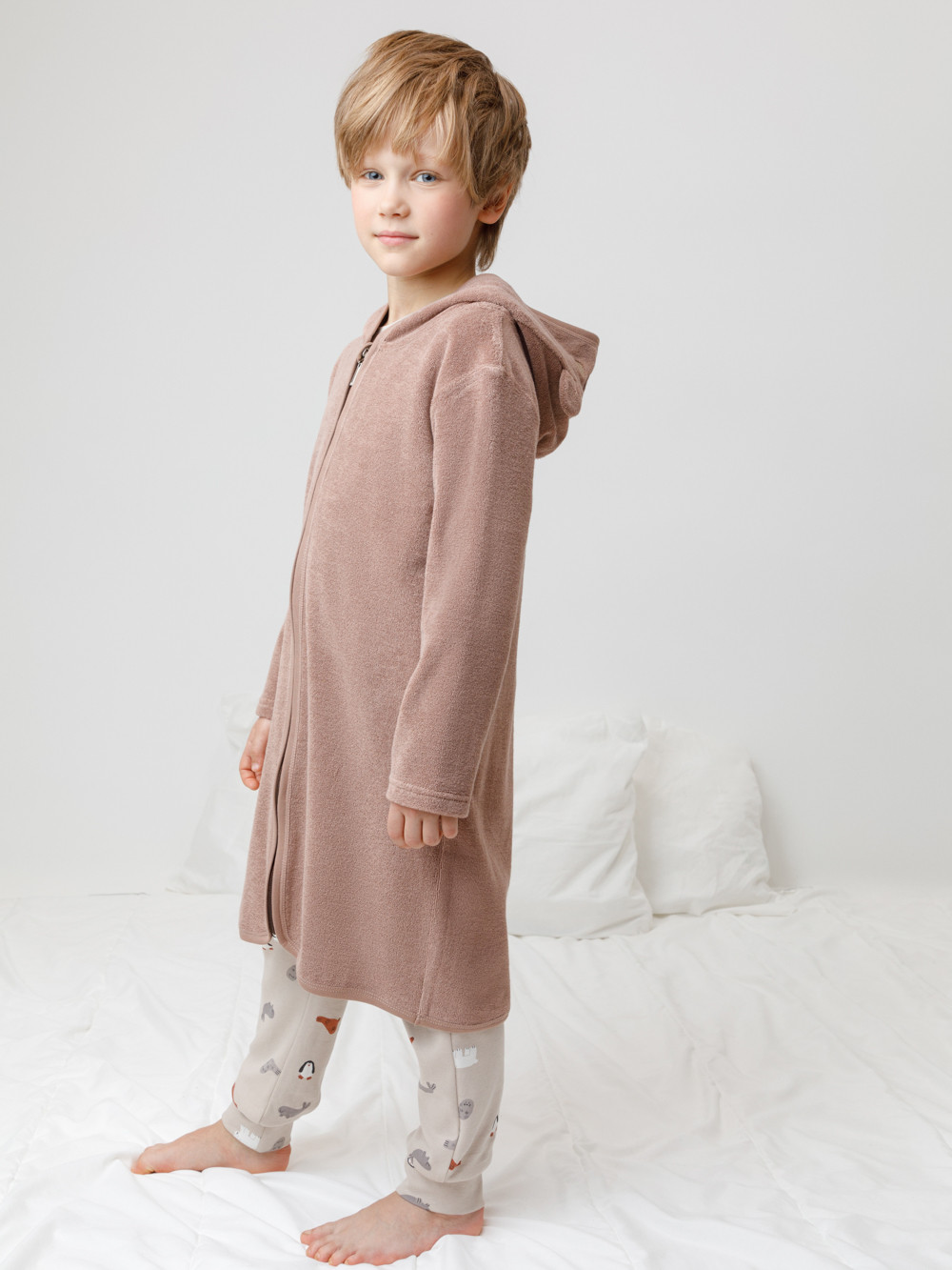 Халат для мальчика, артикул: К 5801, цвет: коричневый, фото 4