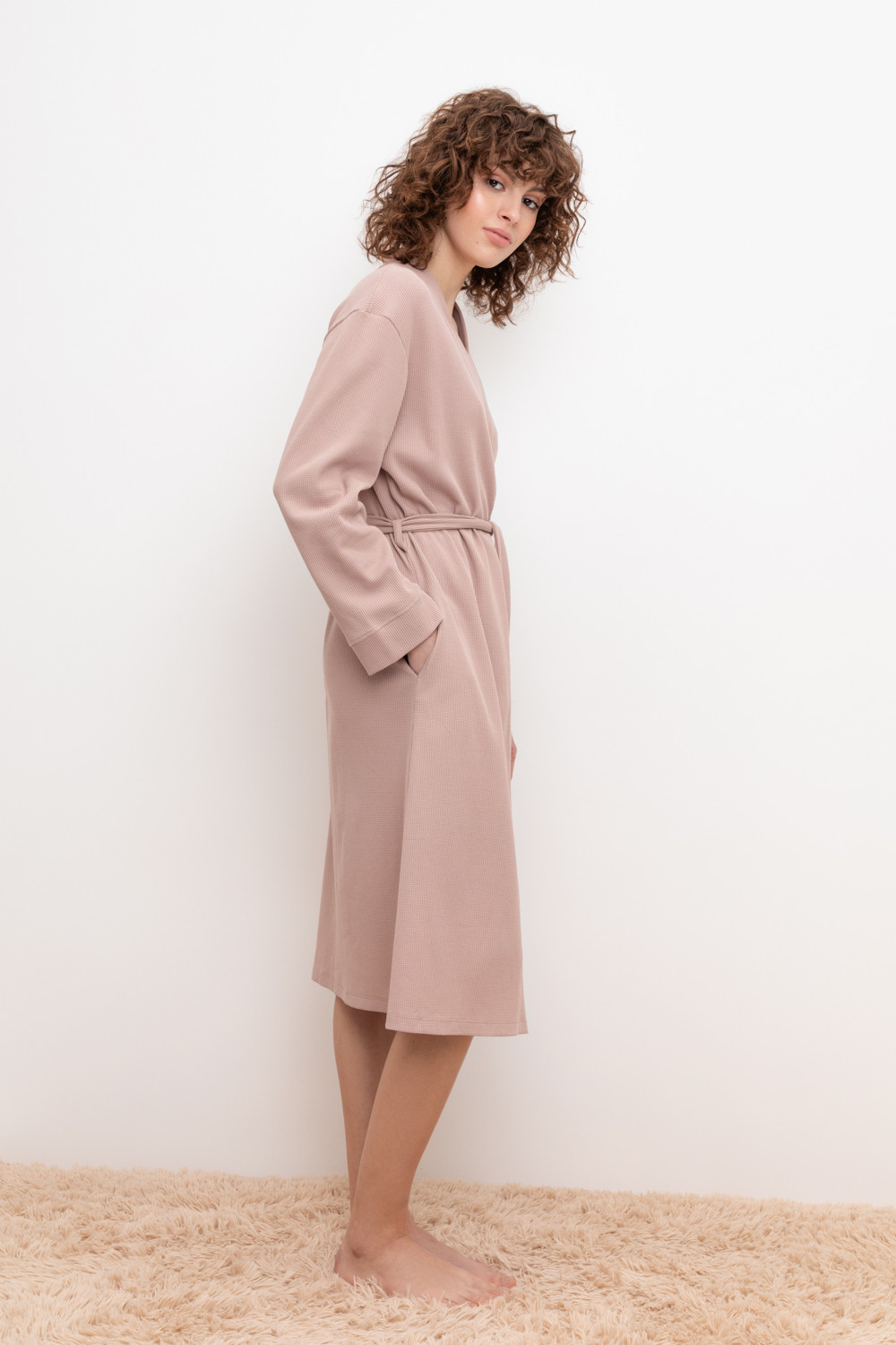 Халаты женские для мам, артикул: Е 50014/24, цвет: бежевый, фото 4