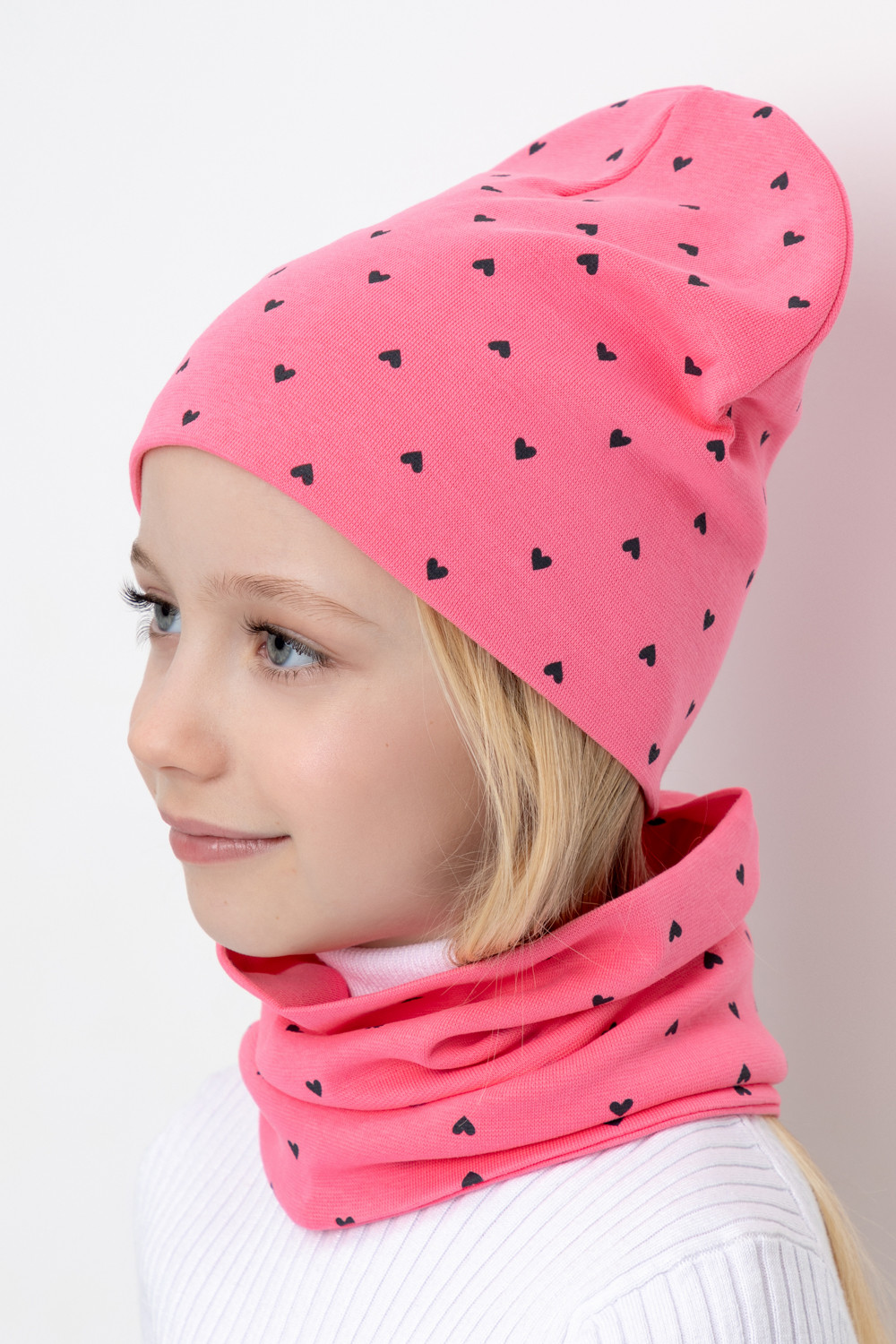 Шапка для девочки, артикул: К 8125, цвет: ярко-розовый, фото 4