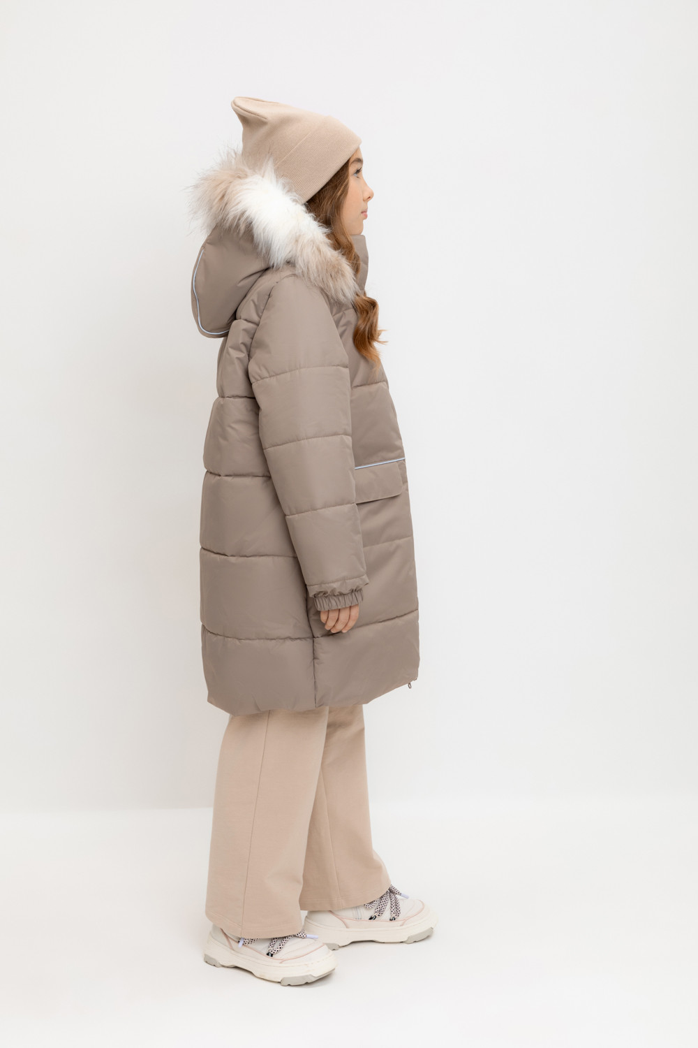 Пальто для девочки, артикул: ВК 38094/5 УЗГ, цвет: коричневый, фото 4