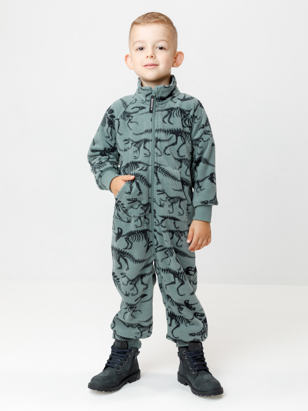 Комбинезон для мальчика, артикул: ФЛ 60005/н/10 ГР, цвет: хаки, фото 4