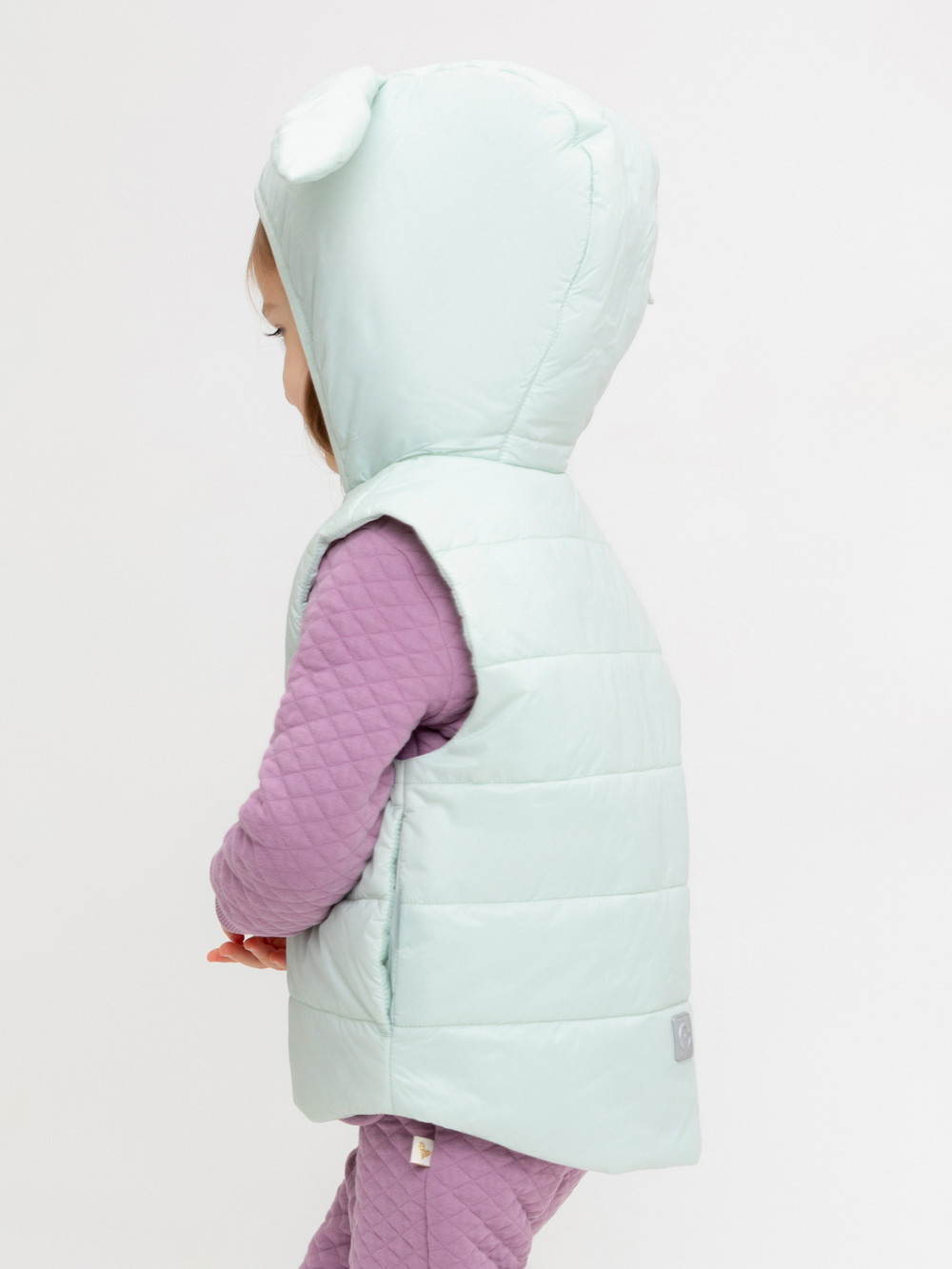 Жилет для девочки, артикул: ВК 35010/6 ГР, цвет: голубой, фото 4