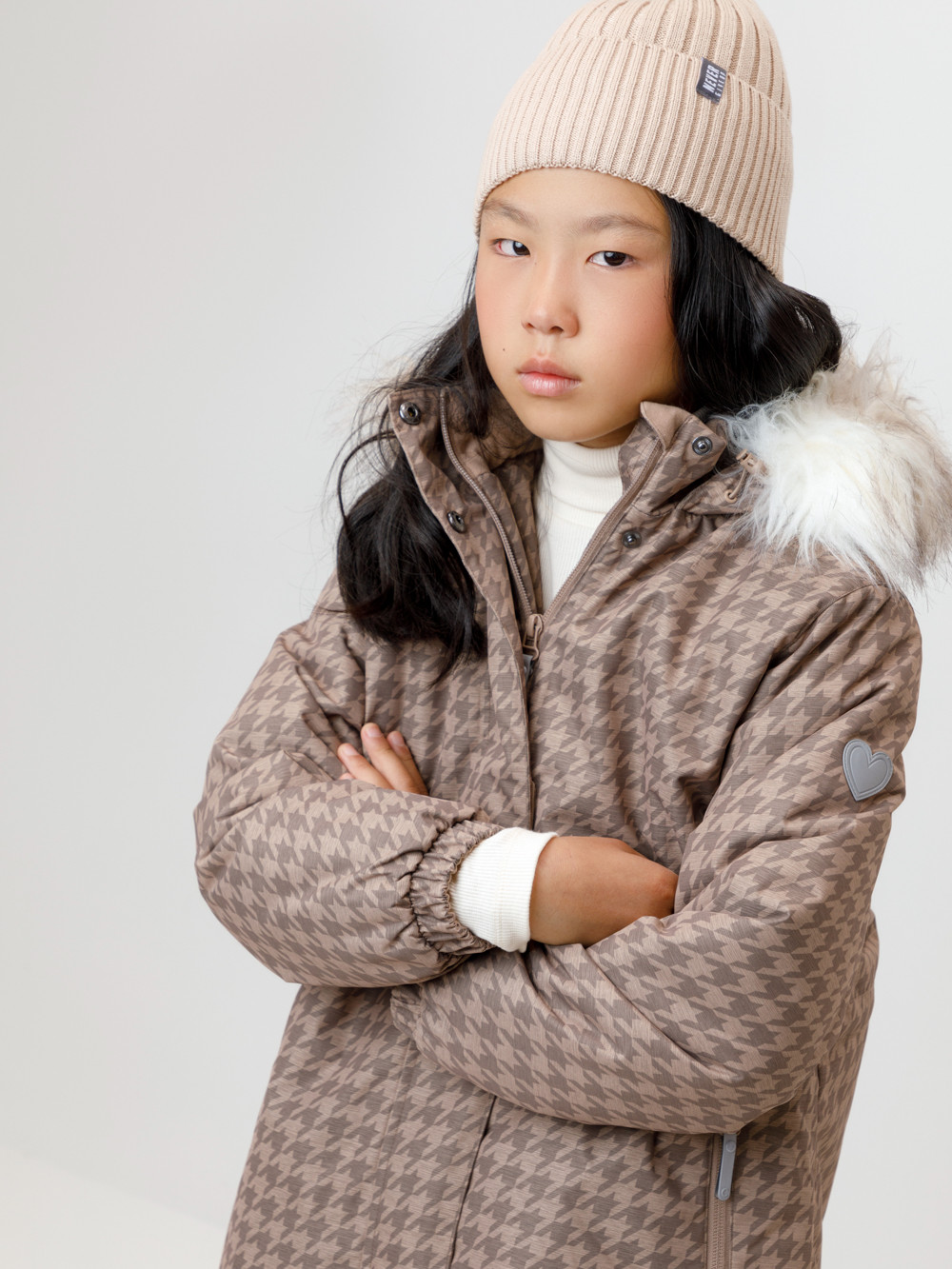 Пальто для девочки, артикул: ВК 38115/н/1 ГР, цвет: бежевый, фото 3