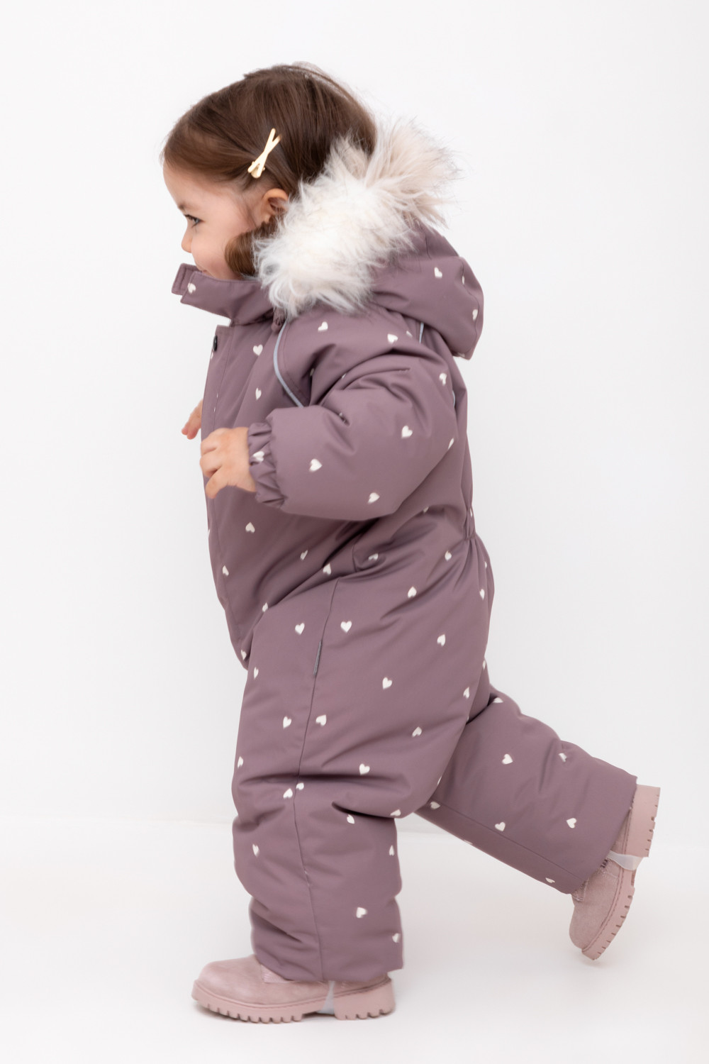 Комбинезоны утепленные для девочки, артикул: ВК 60105/н/13 ГР, цвет: фиолетовый, фото 4