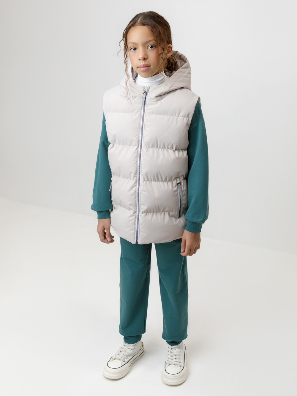 Жилет для девочки, артикул: ВК 35022/3 ГР (98-128), цвет: бежевый, фото 4