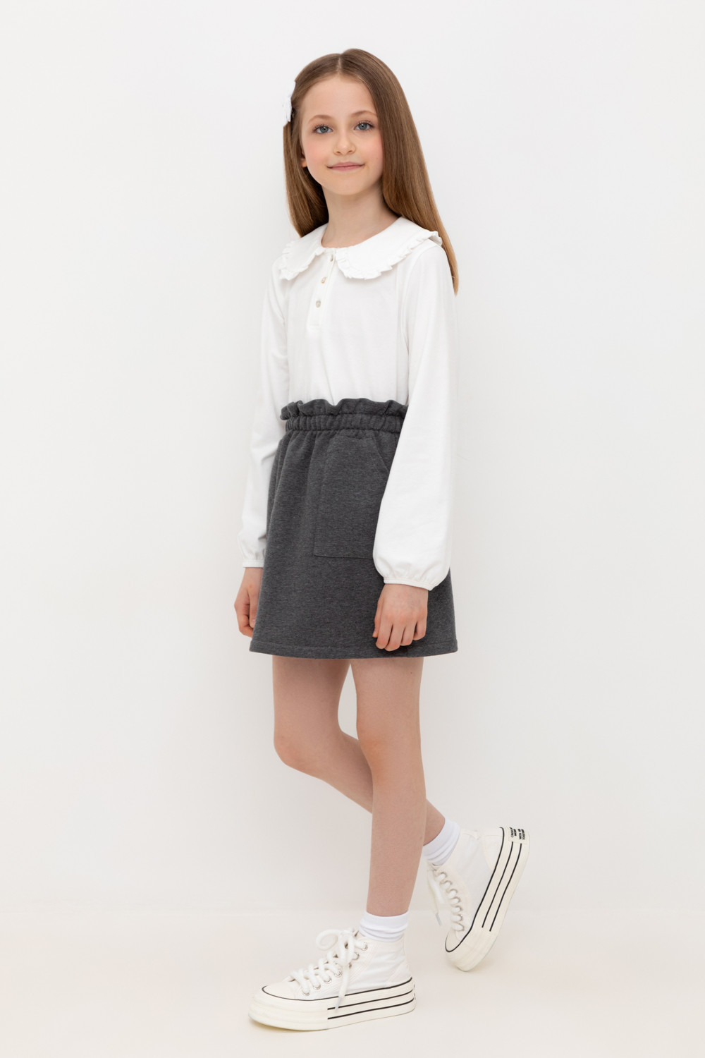Юбка для девочки, артикул: КР 7143, цвет: темно-серый, фото 4