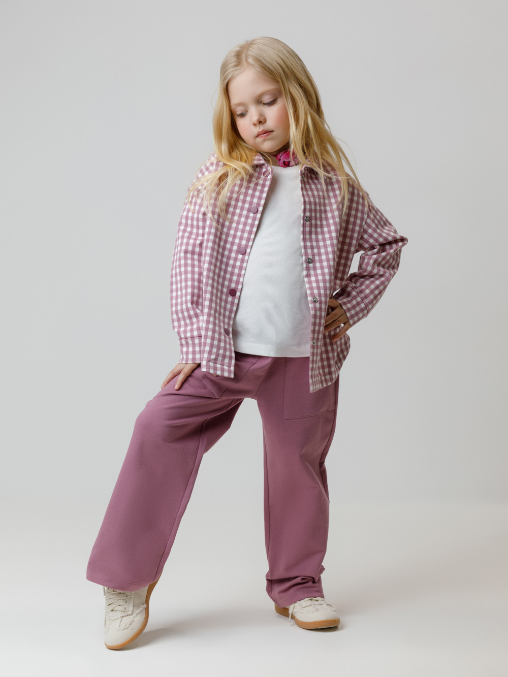 Брюки для девочки, артикул: КР 400786, цвет: бордовый, фото 4