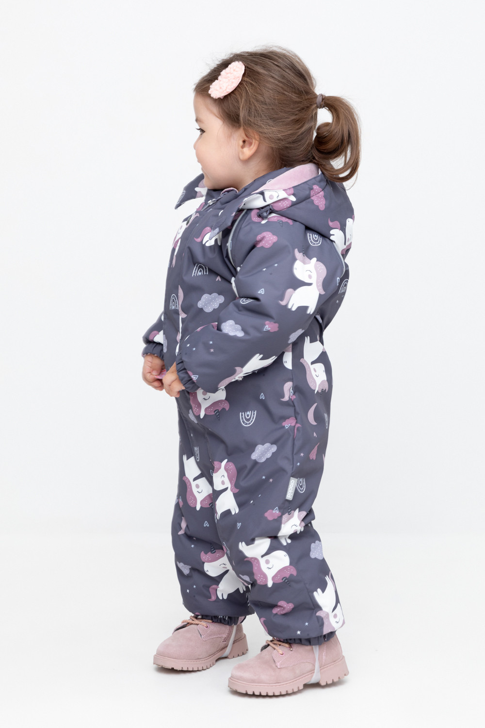 Комбинезоны утепленные для девочки, артикул: ВК 60113/н/4 УЗГ, цвет: темно-серый, фото 4