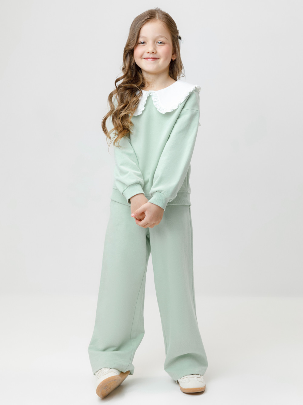 Брюки для девочки, артикул: КР 400689, цвет: голубой, фото 3