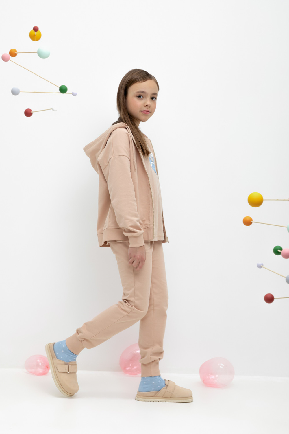 Брюки для девочки, артикул: КР 400669, цвет: бежевый, фото 4