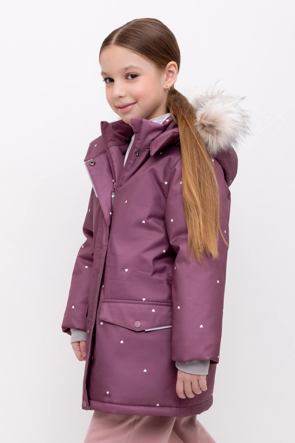 Куртка для девочки, артикул: ВК 38100/н/1 ГР, цвет: фиолетовый, фото 4