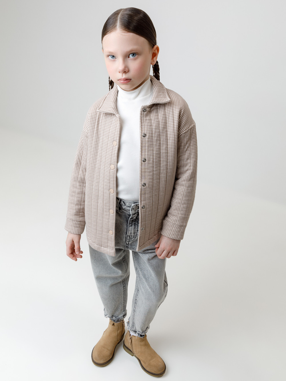 Рубашка для девочки, артикул: КР 302578, цвет: бежевый, фото 4
