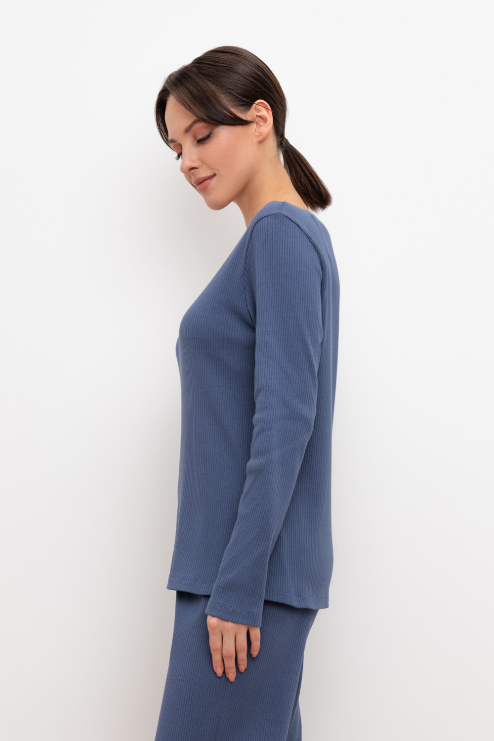 Джемперы для дома для мам, артикул: Е 30094, цвет: синий, фото 4