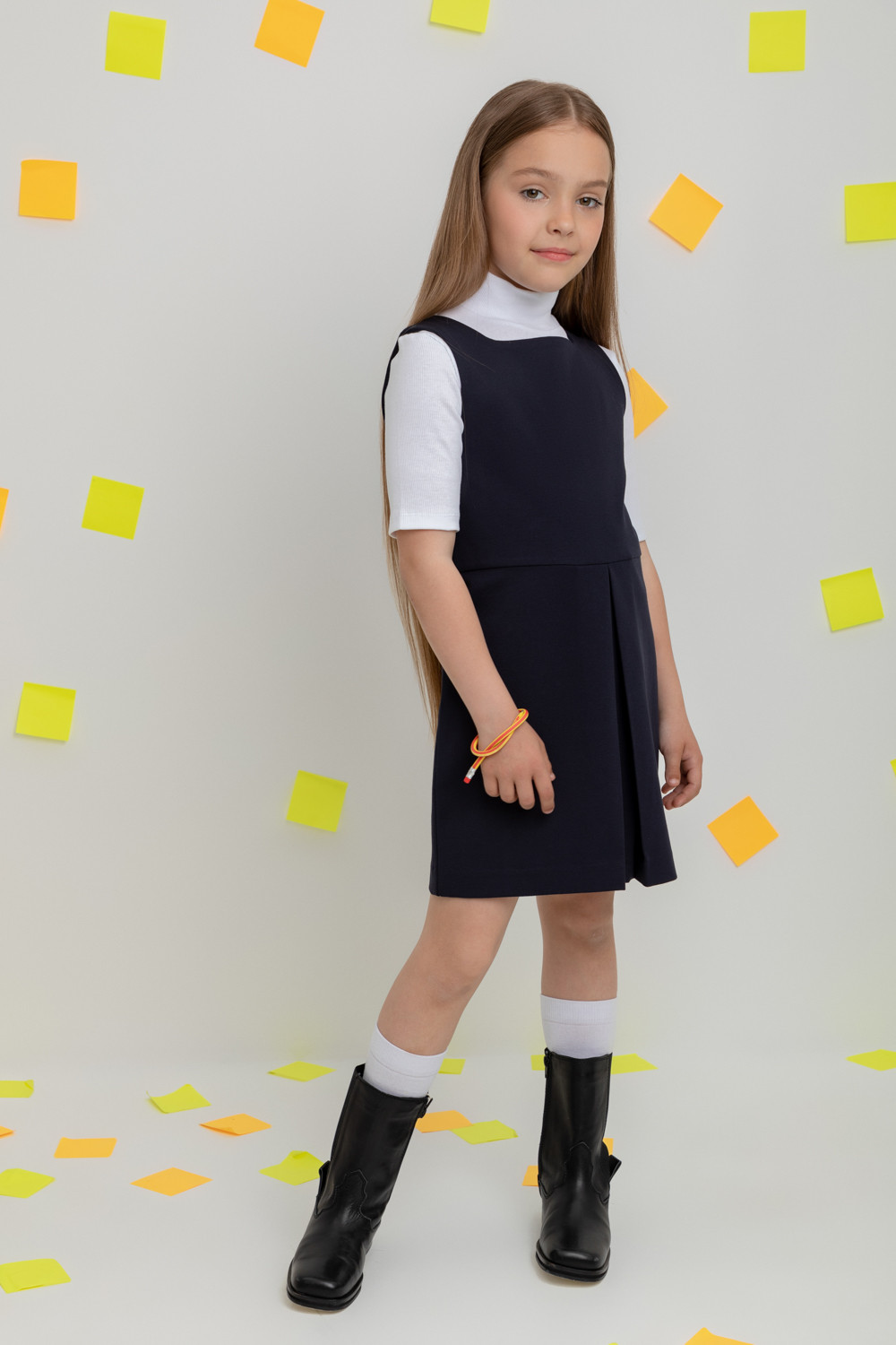 Сарафан для девочки, артикул: К 5731, цвет: синий, фото 4