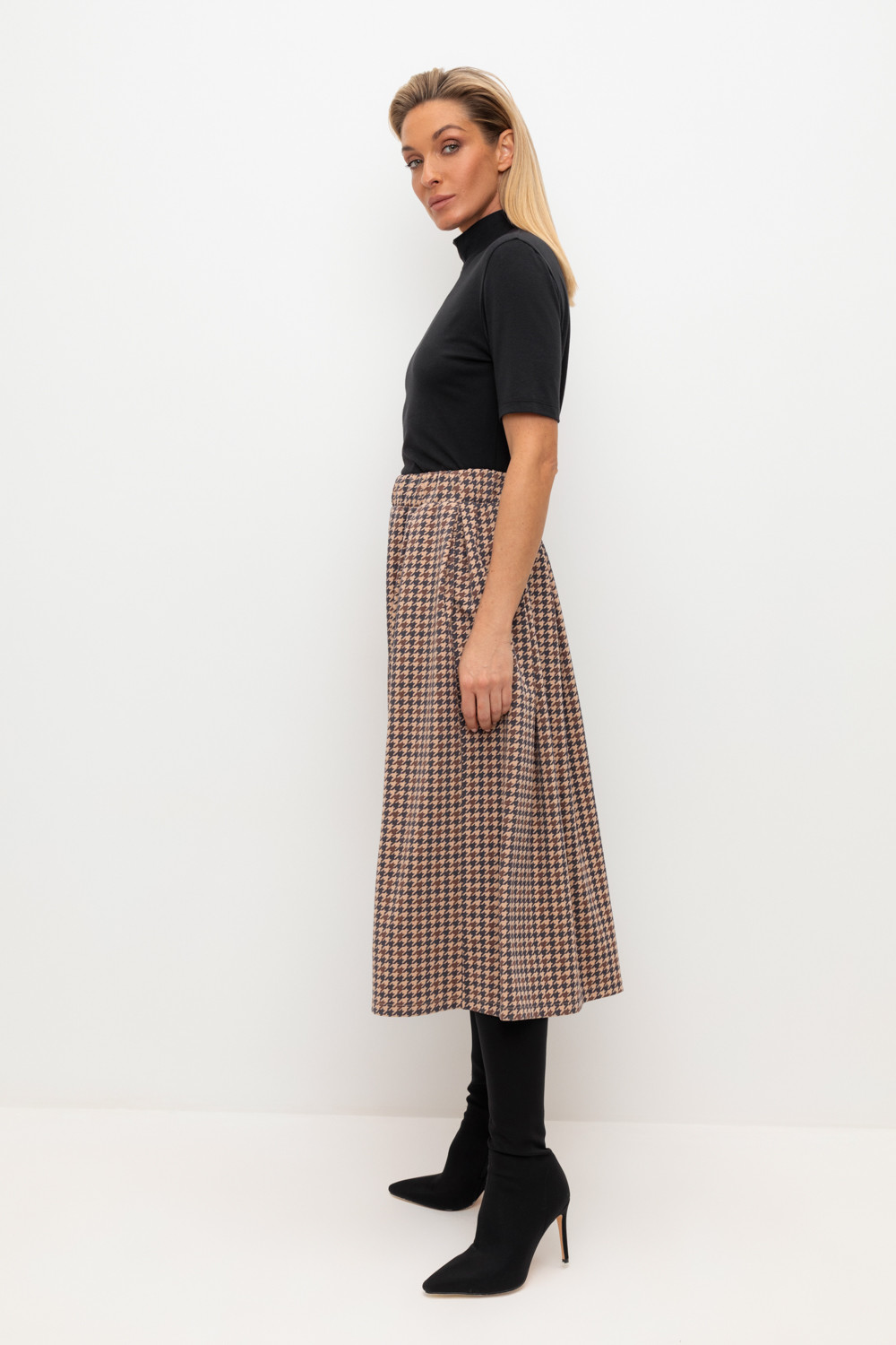 Юбки женские для мам, артикул: ЕВТ 7020, цвет: бежевый, фото 4