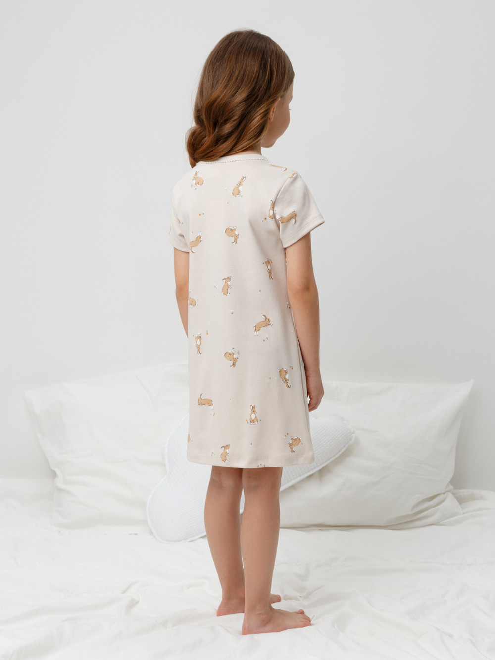 Ночная сорочка для девочки, артикул: К 1156, цвет: бежевый, фото 4