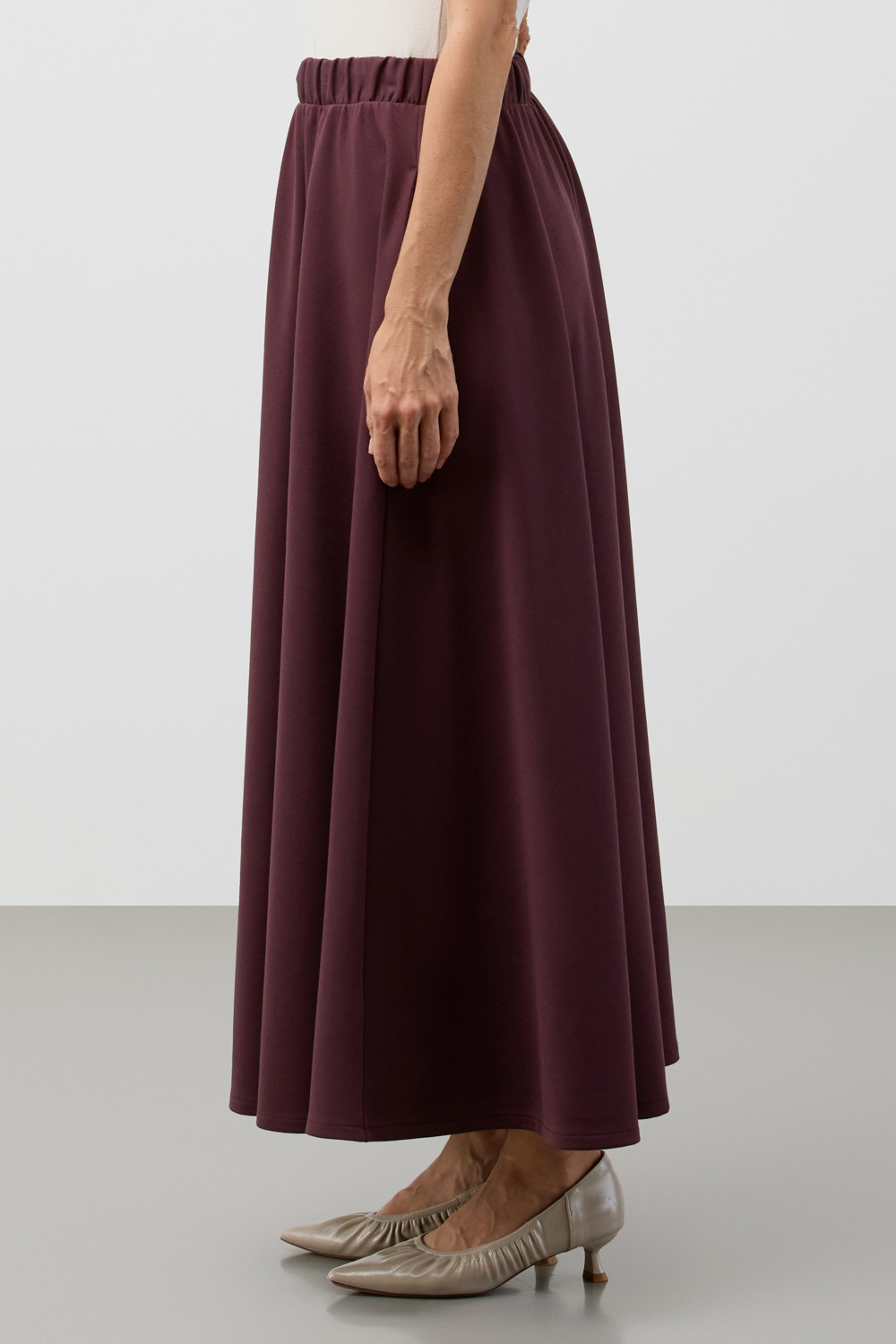 Юбки женские для мам, артикул: ЕВТ 7037, цвет: бордовый, фото 4