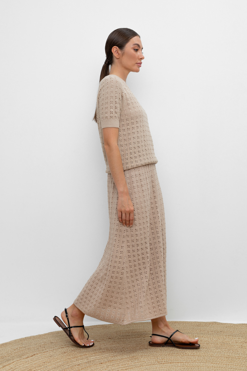 Юбки женские для мам, артикул: ЕВ 734, цвет: бежевый, фото 4