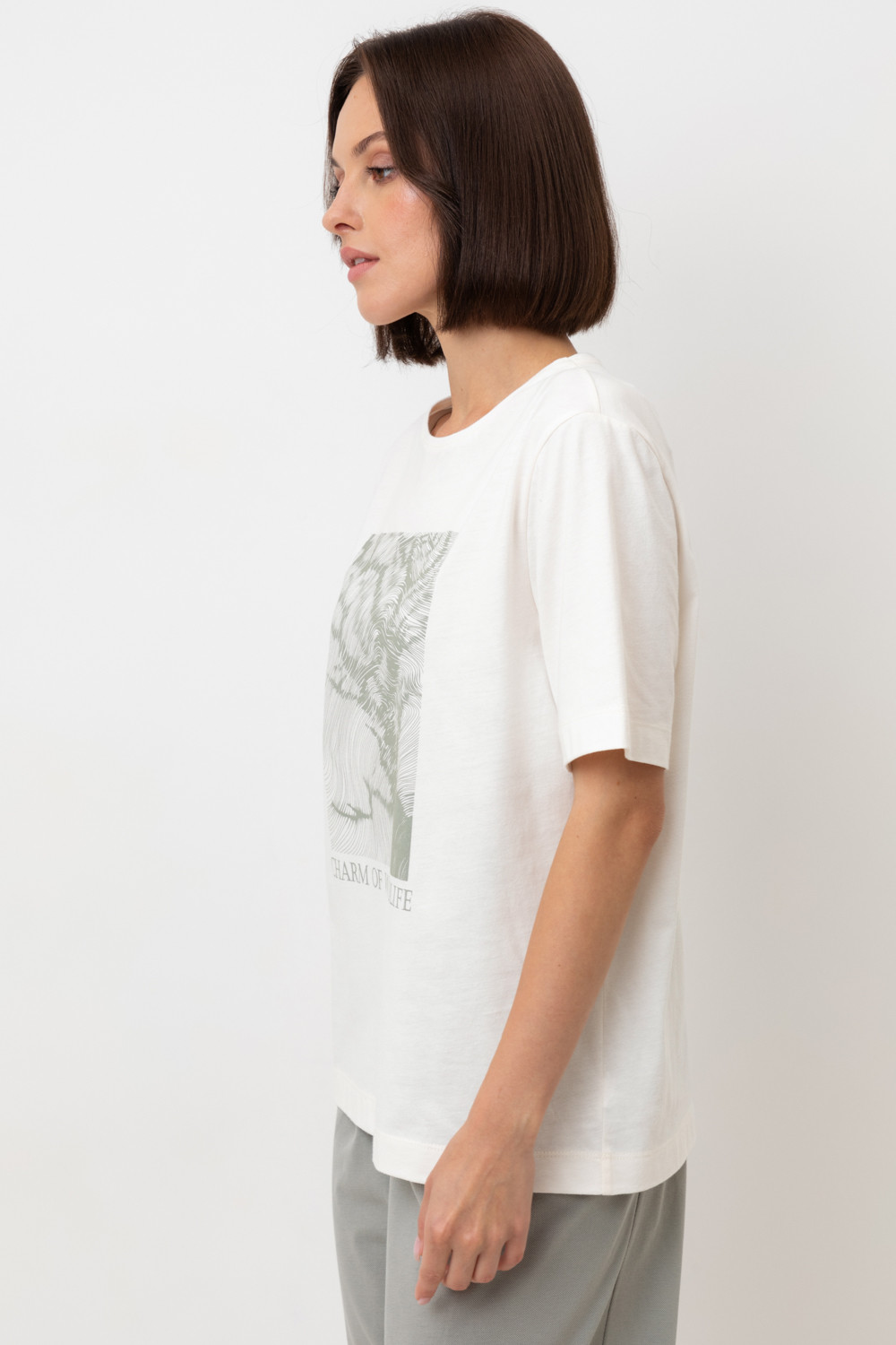 Футболки женские для мам, артикул: ЕВТ 3289, цвет: бежевый, фото 4