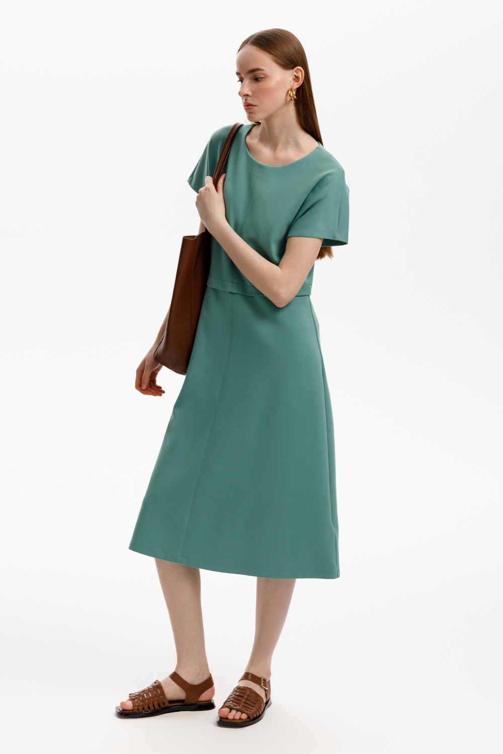 Платья женские для мам, артикул: ЕВТ 5084, цвет: зеленый, фото 4