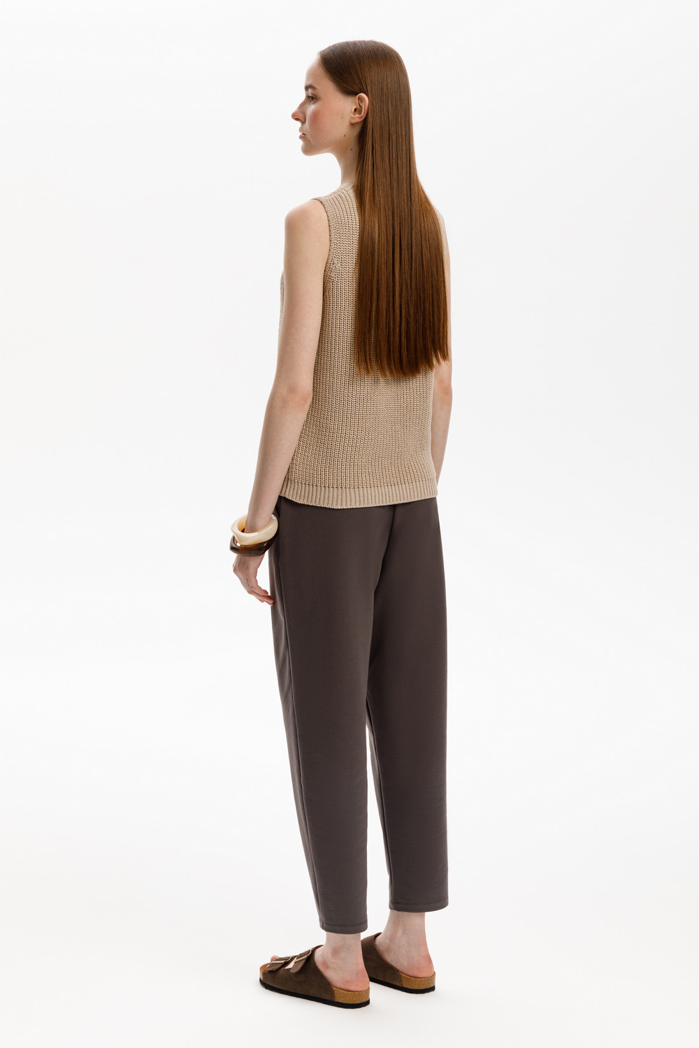 Брюки женские для мам, артикул: ЕВТ 4143, цвет: коричневый, фото 4