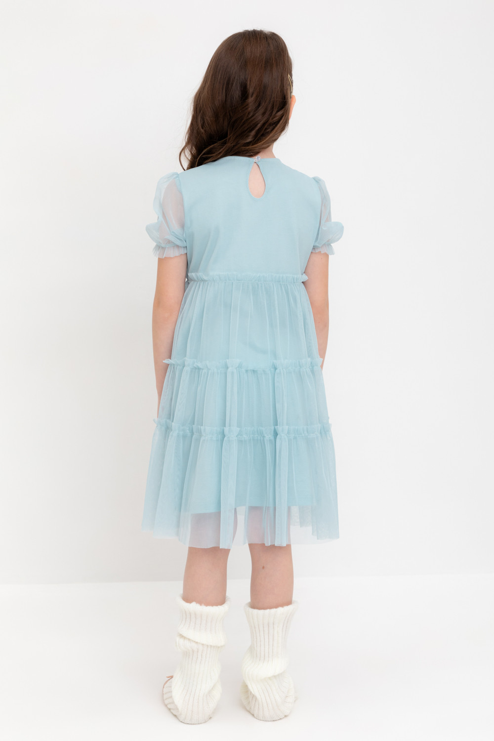 Платье для девочки, артикул: К 5909, цвет: голубой, фото 4