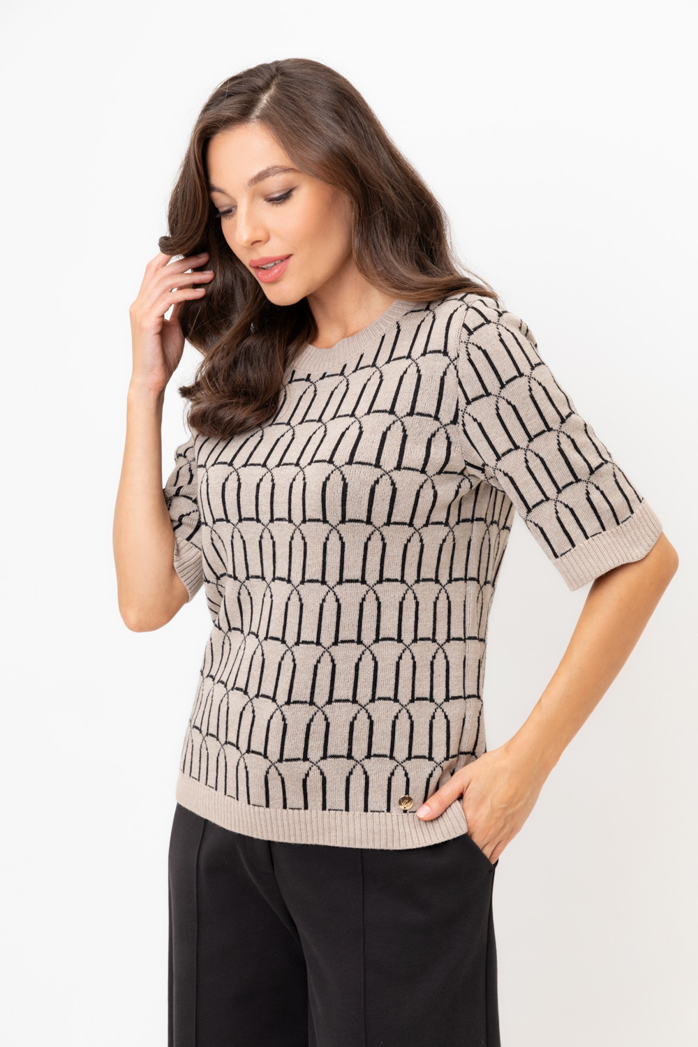 Джемперы женские для мам, артикул: ЕВ 30180/ш, цвет: бежевый, фото 4