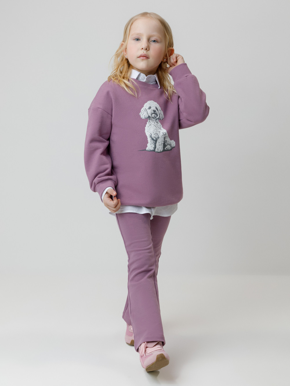 Свитшоты для девочки, артикул: КР 302883, цвет: фиолетовый, фото 4