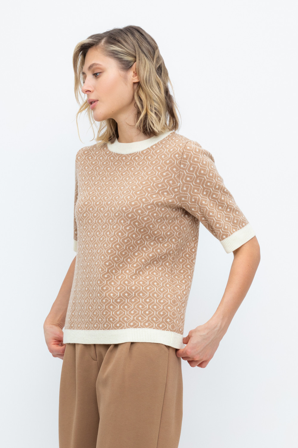 Джемперы женские для мам, артикул: ЕВ 30174/ш, цвет: бежевый, фото 4