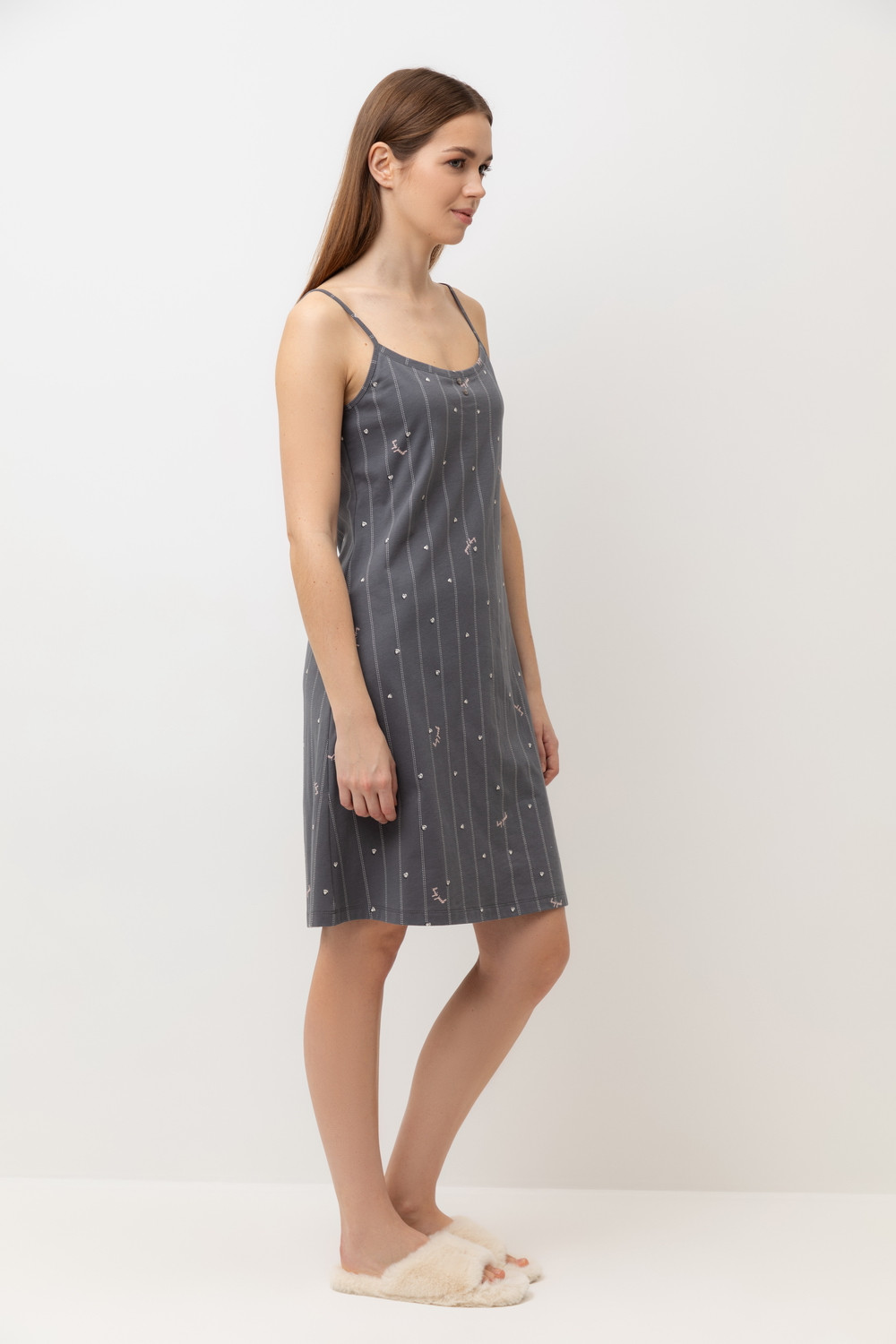 Сорочки ночные женские для мам, артикул: Е 10057, цвет: серый, фото 4