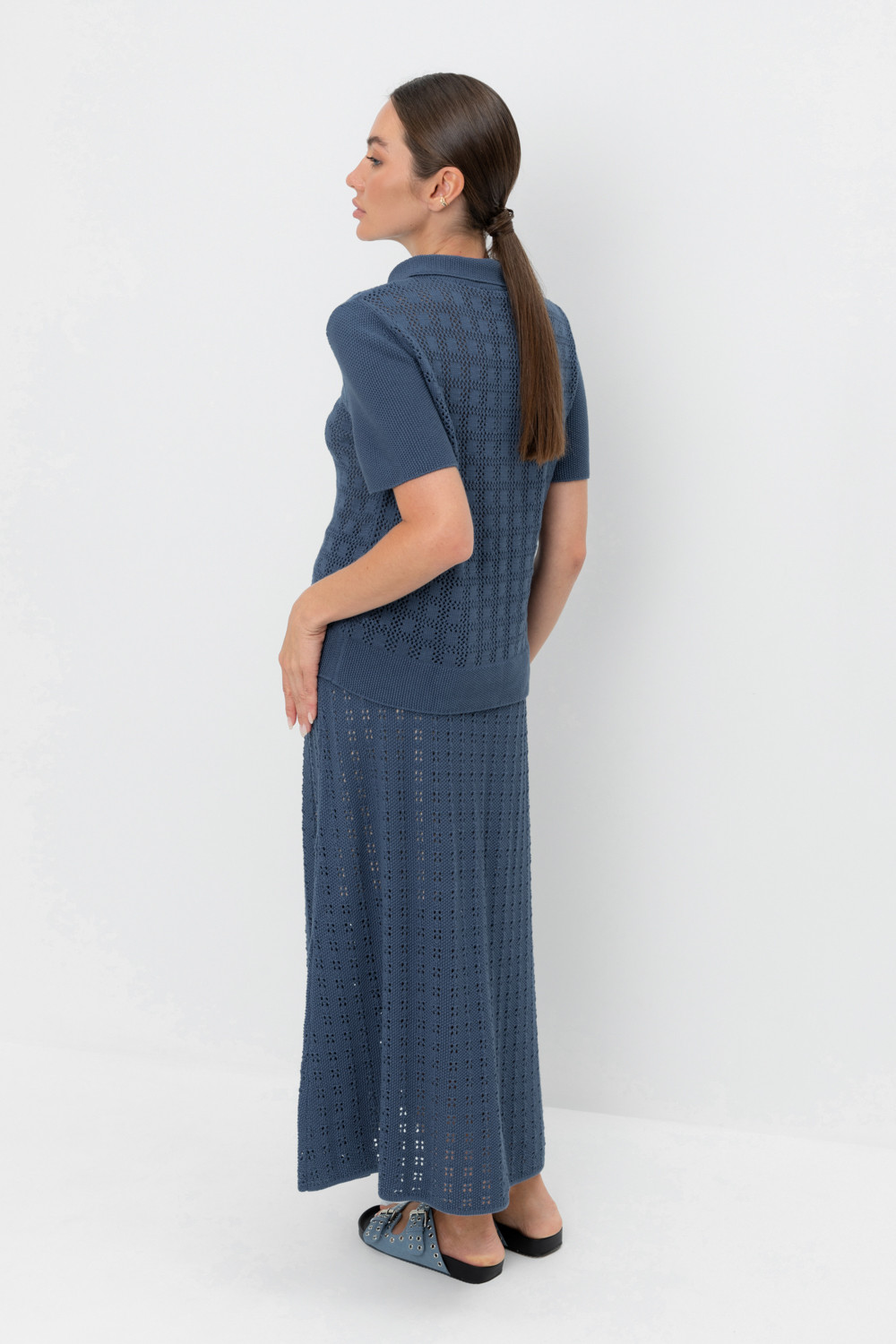 Юбки женские для мам, артикул: ЕВ 734, цвет: синий, фото 4