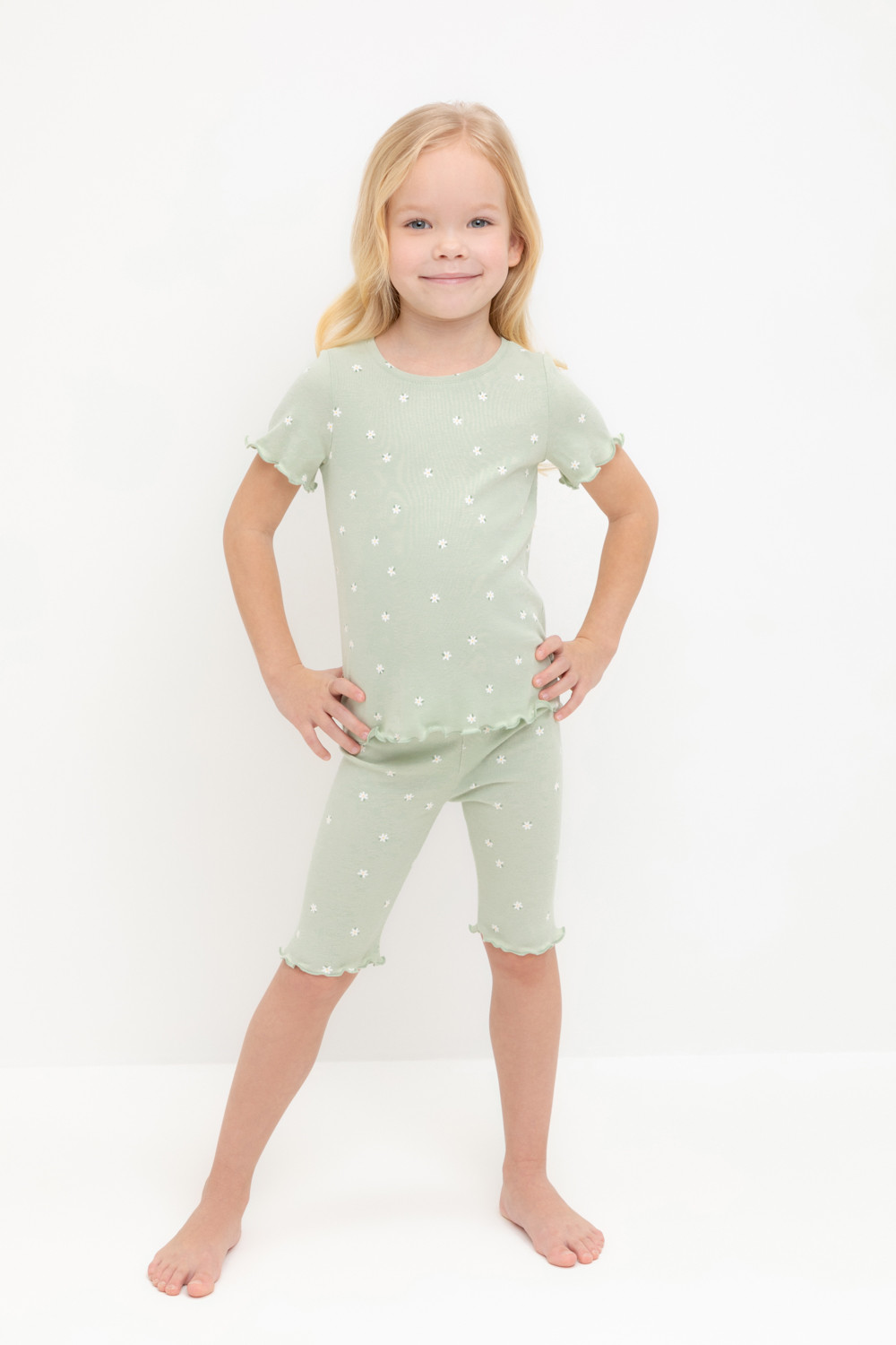 Пижама для девочки, артикул: К 1632, цвет: голубой, фото 5