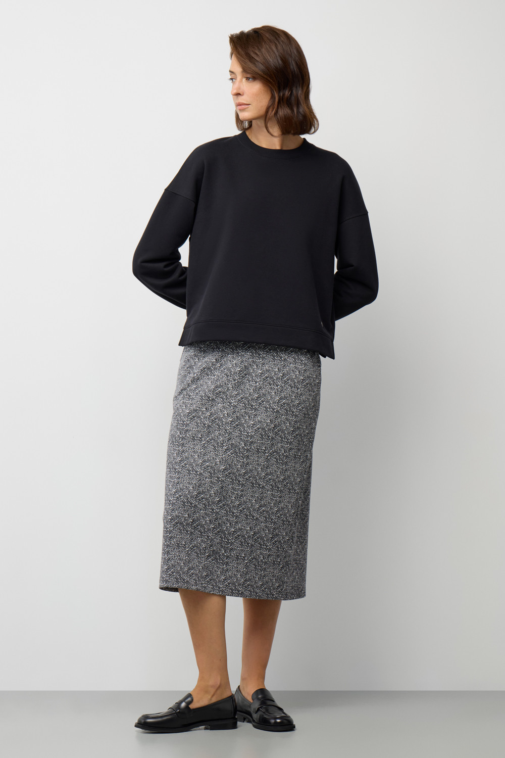 Юбки женские для мам, артикул: ЕВТ 7033, цвет: темно-серый, фото 5