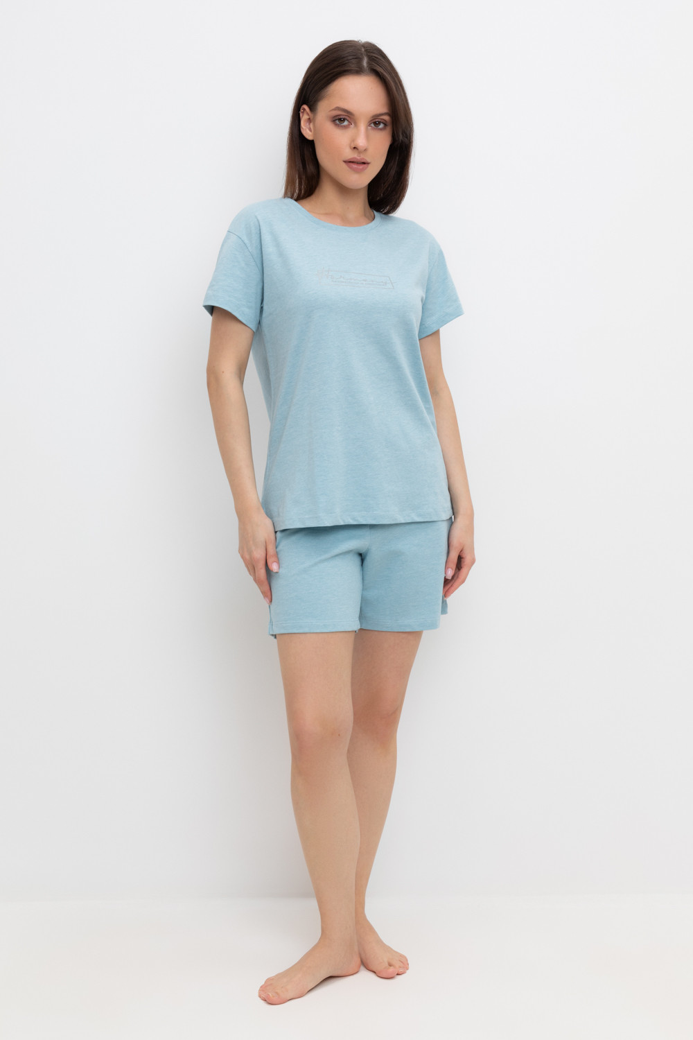 Шорты для дома для мам, артикул: Е 40012, цвет: голубой, фото 5