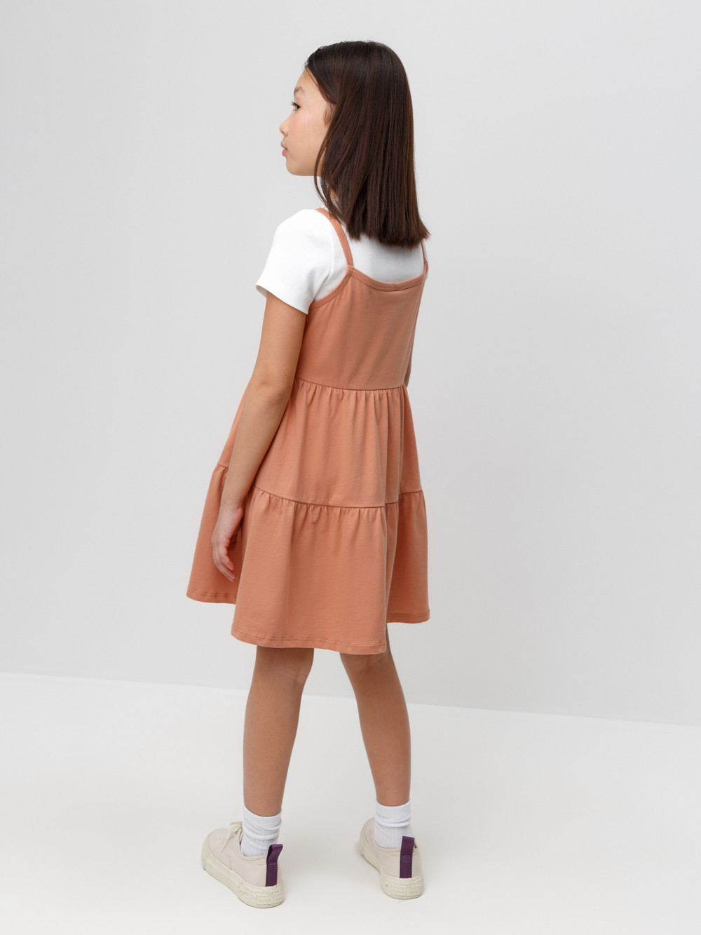 Сарафан для девочки, артикул: КР 5799, цвет: коричневый, фото 4