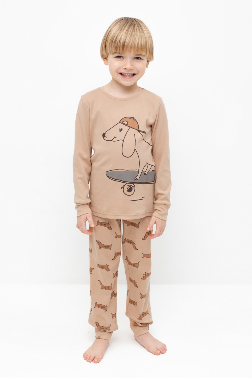 Пижама для мальчика, артикул: К 1541, цвет: бежевый, фото 5
