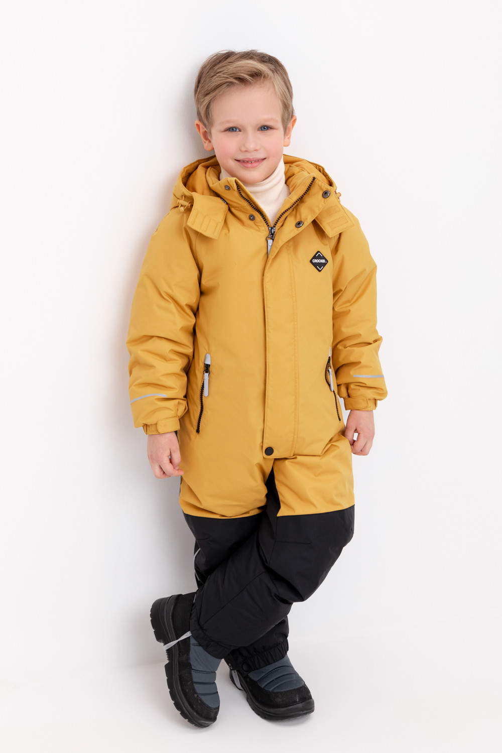 Комбинезоны утепленные для мальчика, артикул: ВК 60122/3 ГР, цвет: желтый, фото 5